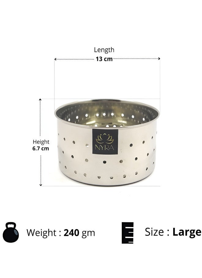 Nyra Kitchenware Stainless Steel Round Colander with Lid - Image 2